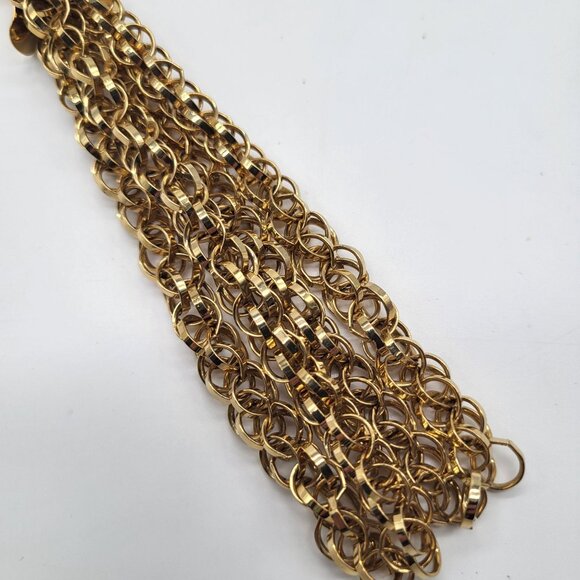 Vintage Tassel Necklace Gold Toned Metal Costume Jewelry - Picture 4 of 10